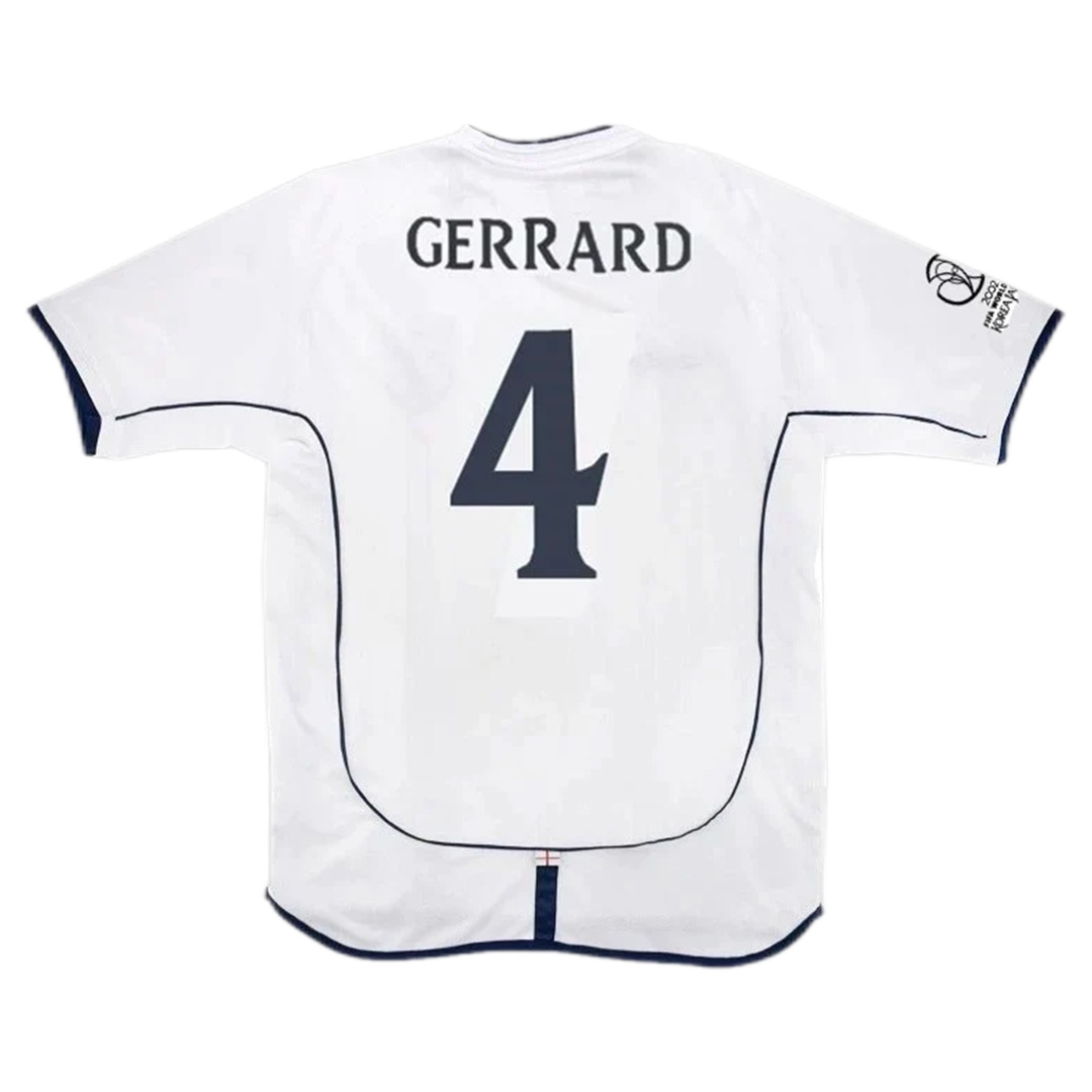 England Gerrard #4 Retro Jersey Home Replica World Cup 2002