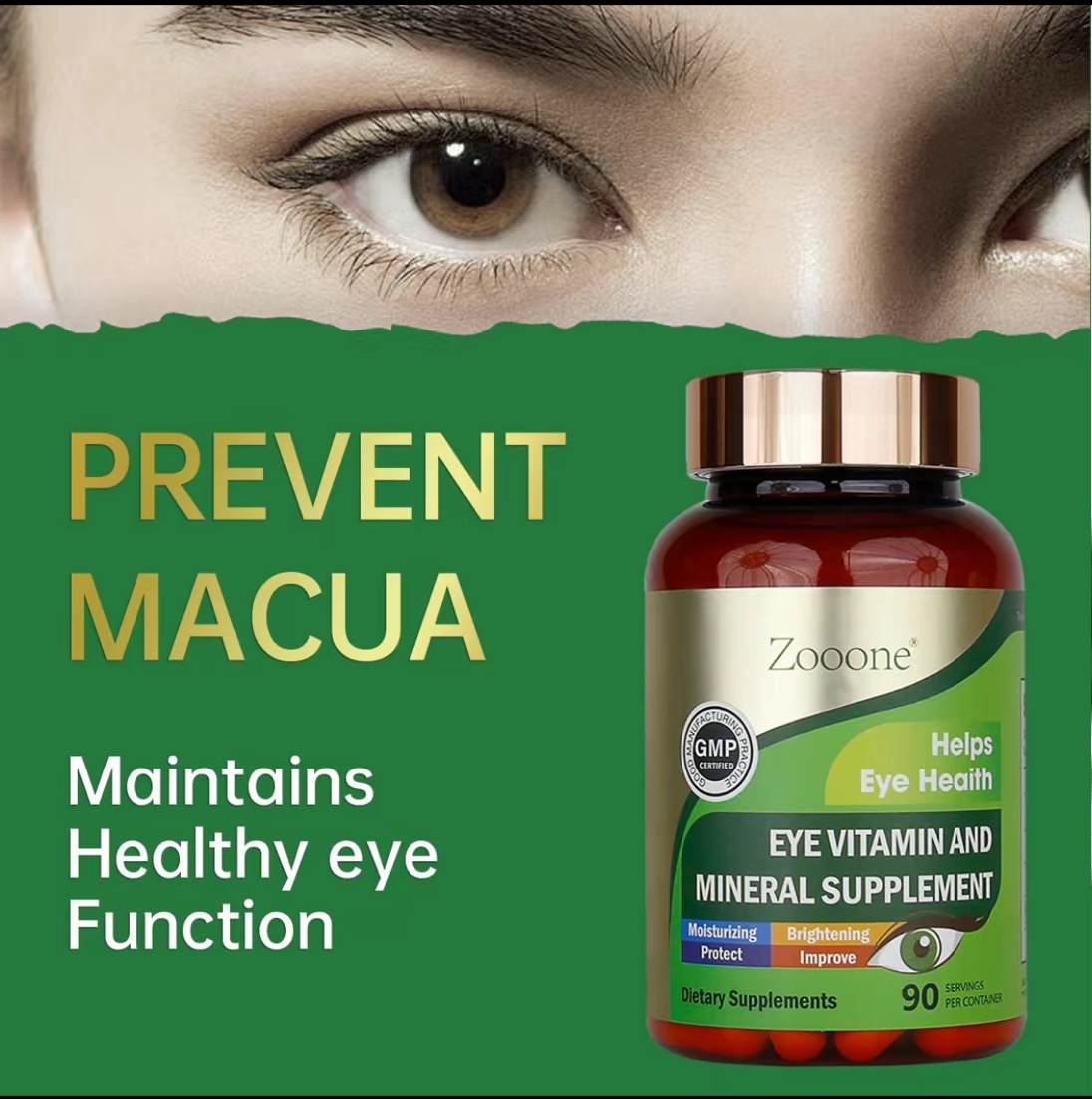 zooone- 90pcs Lutein Eye Vitamins Supplement for Macular Health and Dry Eye, Contains Lutein, Zinc, Vitamins C/E & Zeaxanthin to Support Eye Health