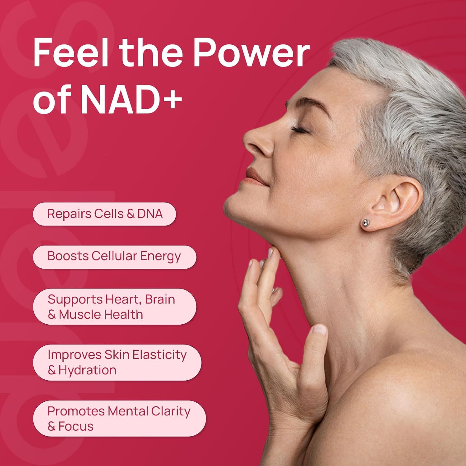 NAD+ Supplement for Women - NMN Alternative with β-NAD+, Trans-Resveratrol, CoQ10, D-Ribose - Promotes Cellular Renewal, Energy, and Radiant Skin Health - 90 Capsules