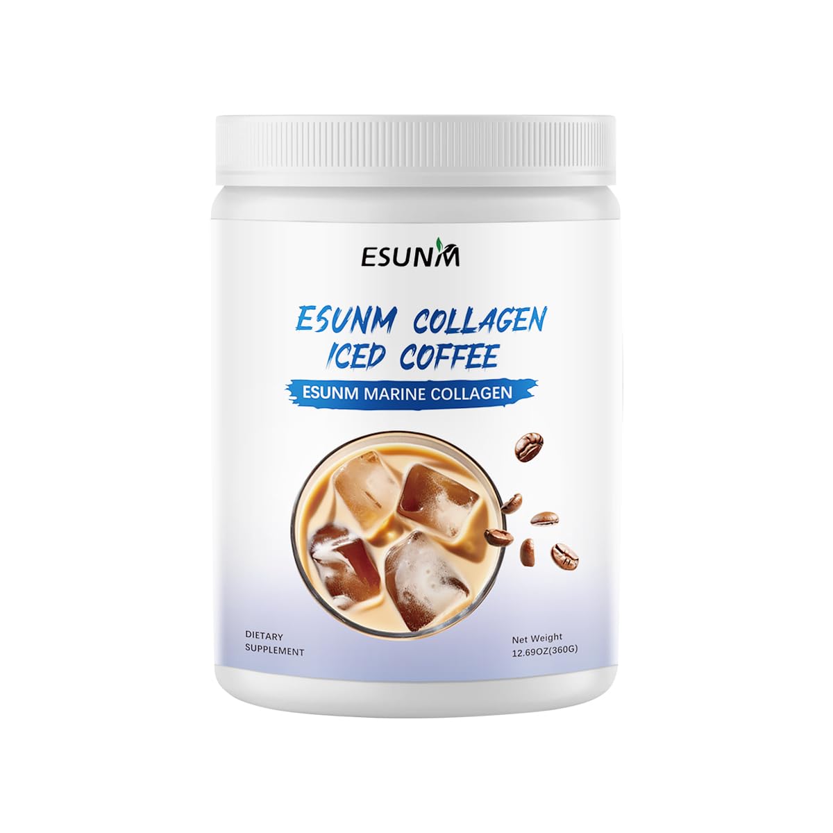 Collagen Iced Coffee Maring Collagen, Enhance Mental and Skin Condition- Good Taste 12.69OZ(360G)