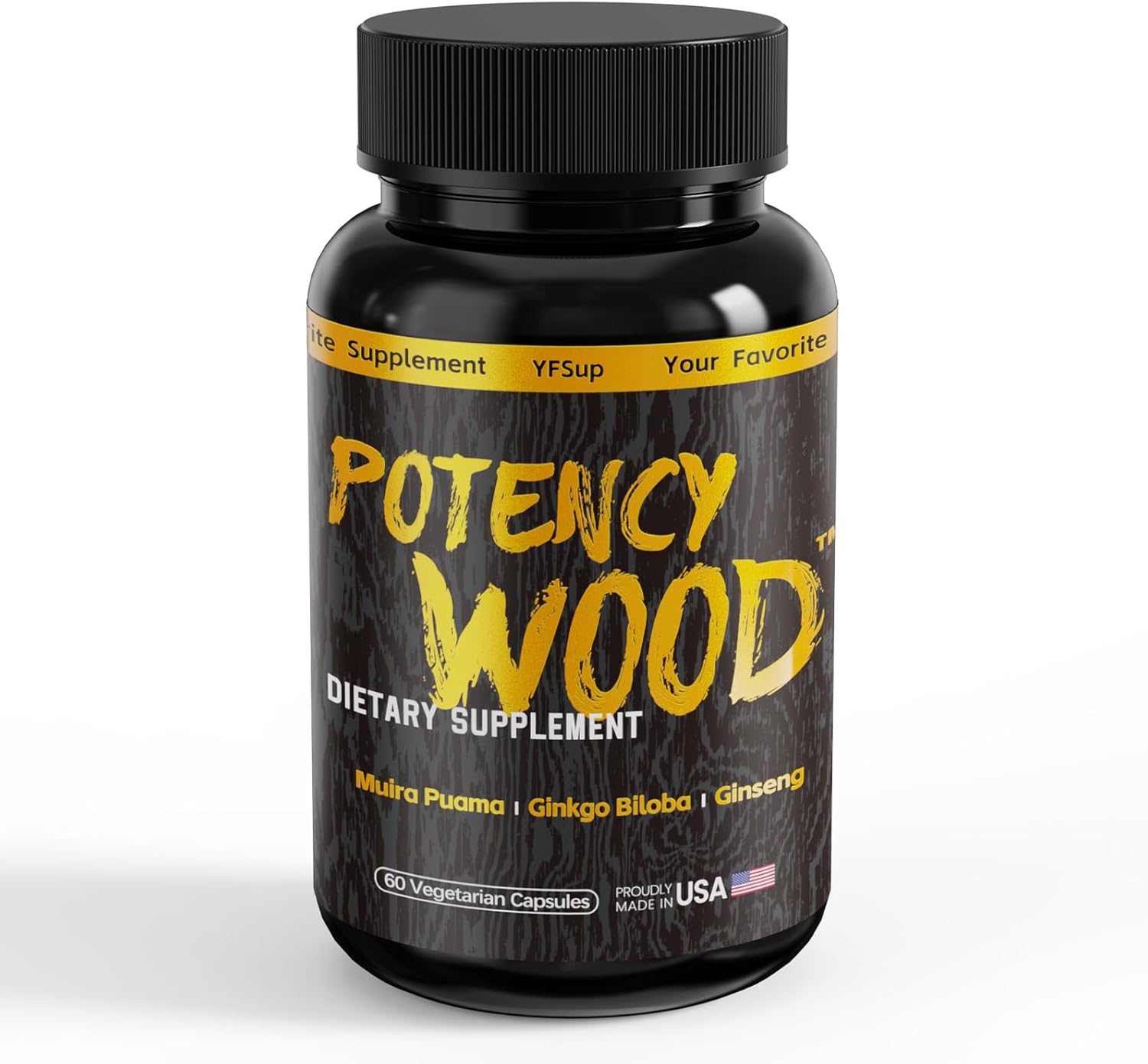 Ginseng Ashwagandha Gingko Tribulus, Herbal Supplements 60 Capsules, Adaptogen Energy Stamina Immune Antioxidants Gut Health, Made in The USA
