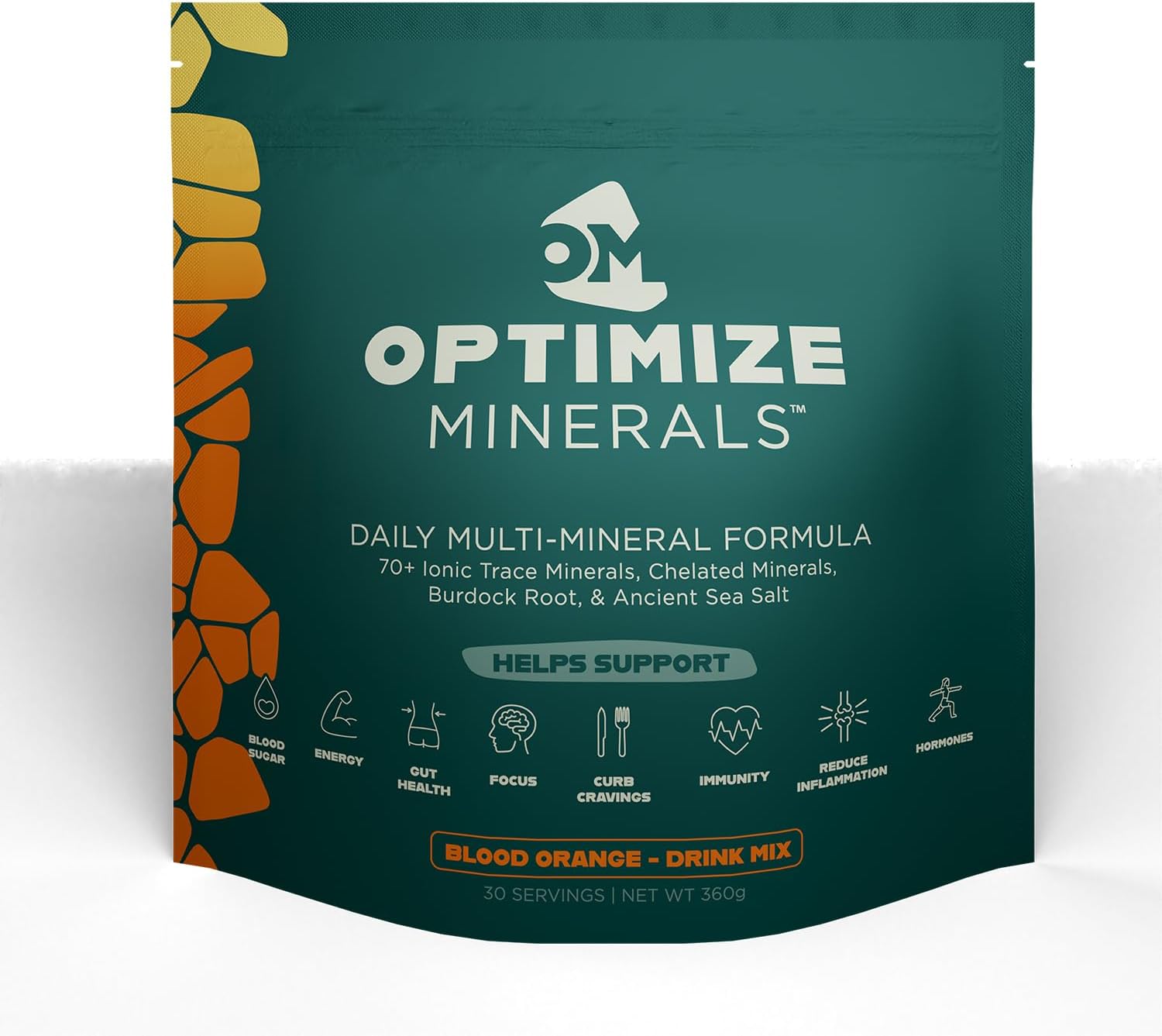 Multi Mineral Daily Formula – Magnesium, Electrolytes & Trace Mineral Supplement Powder - Gluten Free Vitamins Drink for Optimal Wellness - Blood Orange, 30 Servings