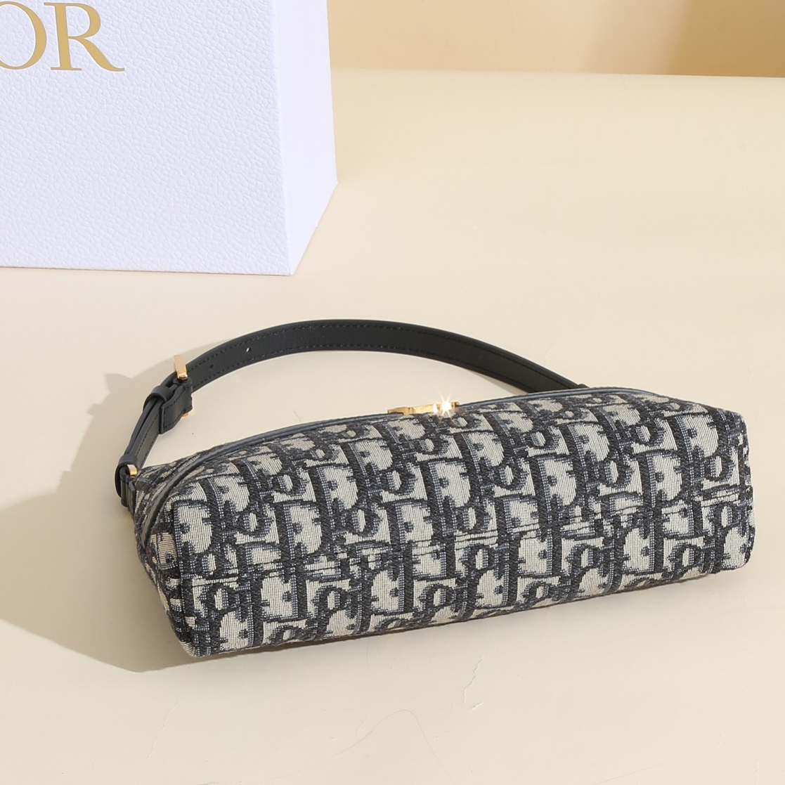 DIOR - 30 Montaigne Fabric and Cowhide Leather Dumpling Bag Handbag