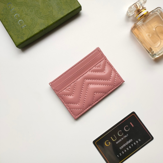 Gucci-Marmont Calf Leather Card Holder