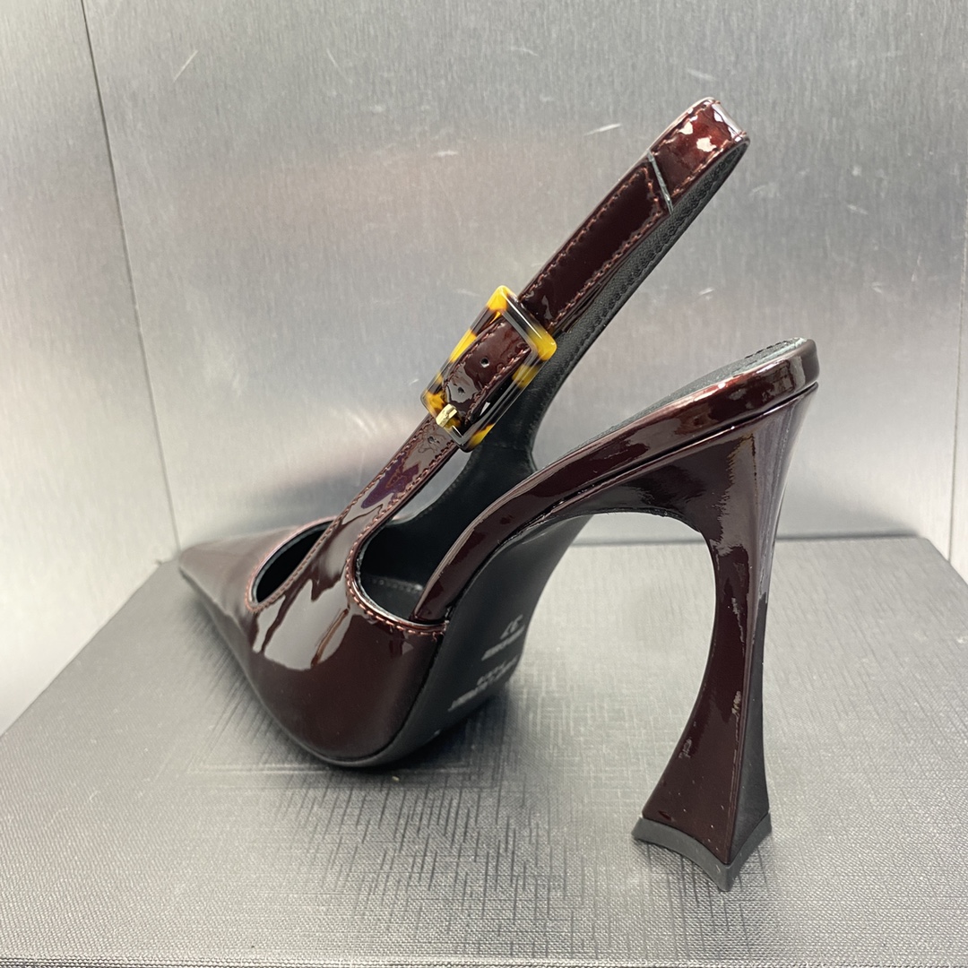 Saint Laurent-Sling Back Pump in Leather Pattern