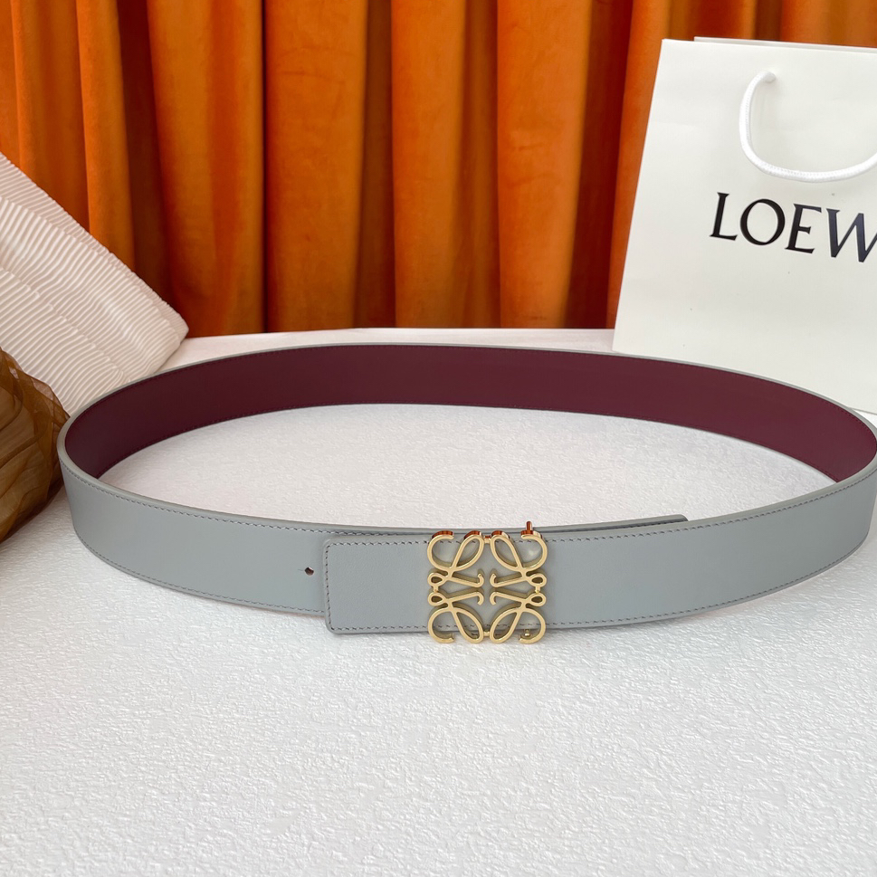 Loewe-Soft double-sided calf leather belt
