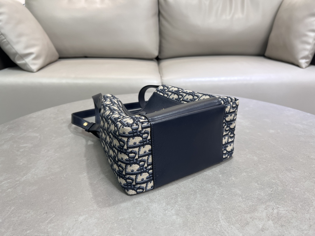 DIOR - Signature Bucket Cowhide Leather Bucket Shoulder Crossbody Hand Bag Small Black