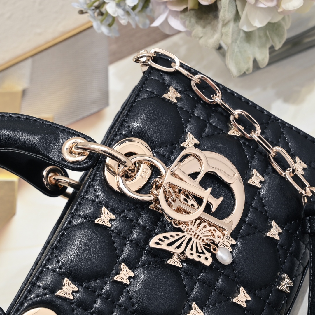 Dior-Butterfly Studded Toffee Bag
