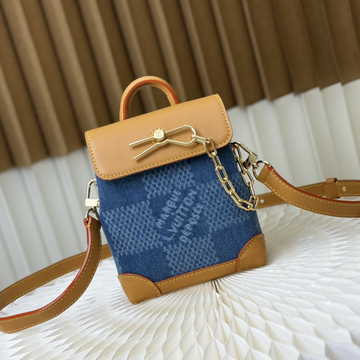 LV - Nano Steamer Mini Embossed Leather Shoulder Crossbody Bag