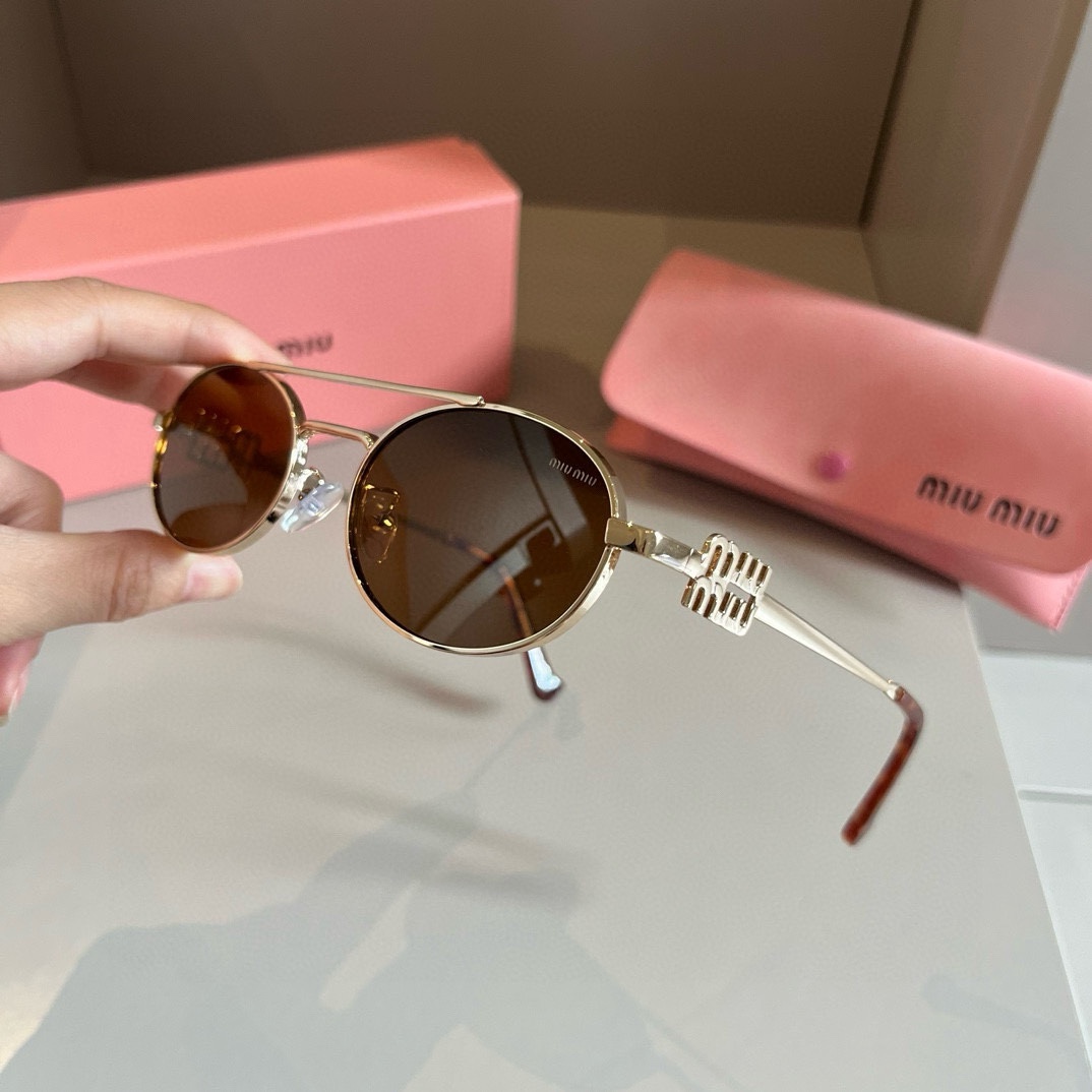 MiuMiu-2024 New Retro Metal Small Frame Sunglasses