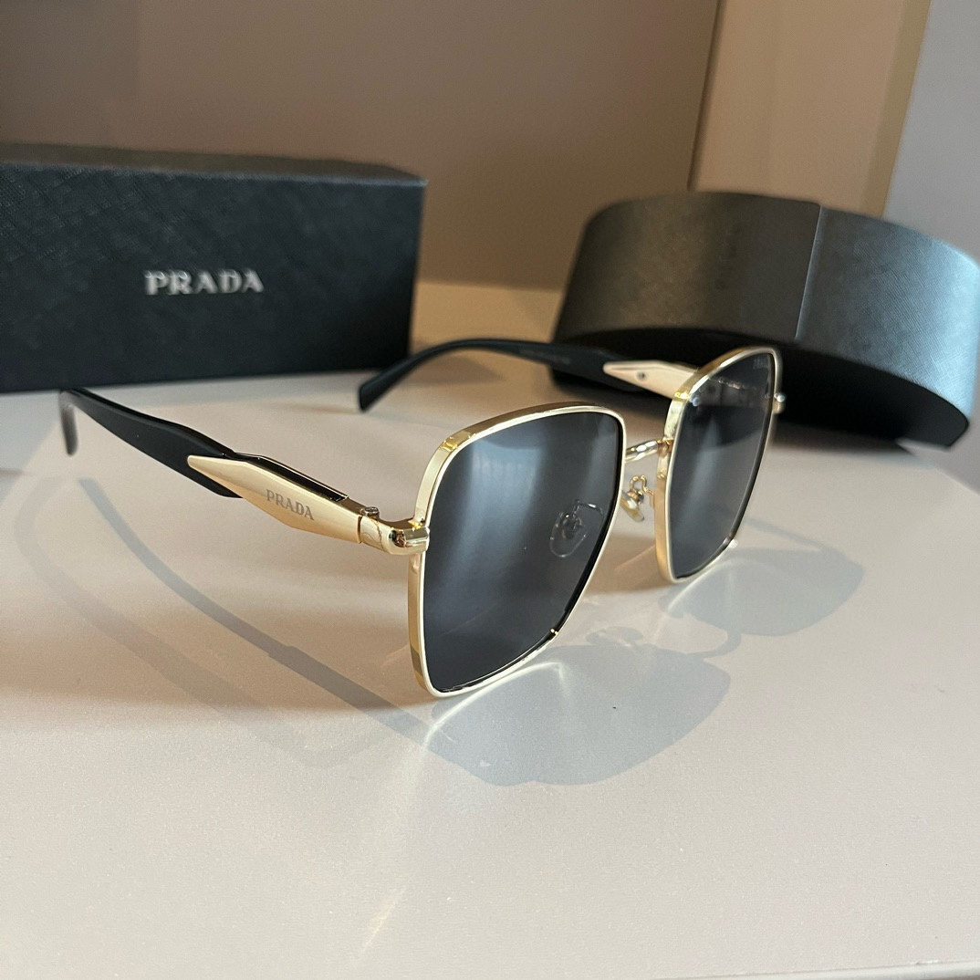 Prada-Pilot Double Beam Toad Mirror Triangle Logo Sunglasses