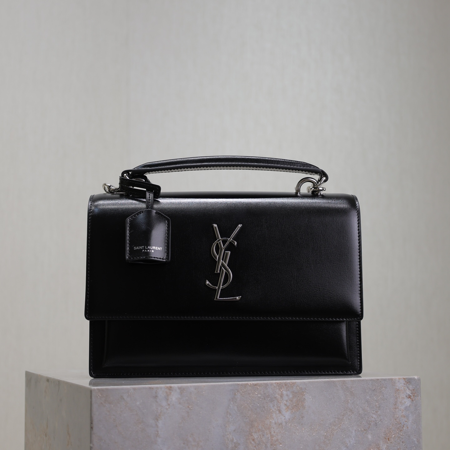 YSL- Sunset Gold Label Leather Top Handle Crossbody Shoulder Bag