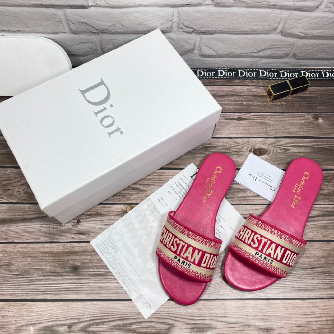 Dior-Embroidered flat sandals