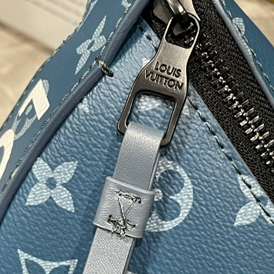 LV-Coated Canvas Half Moon Bag