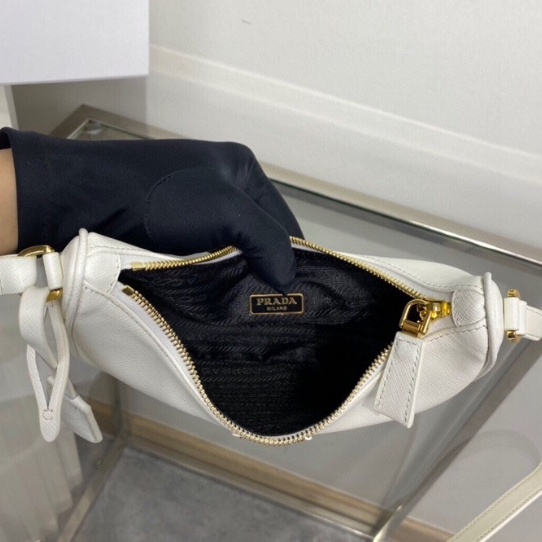 Prada-Hobo Patterned Cowhide Armpit Bag