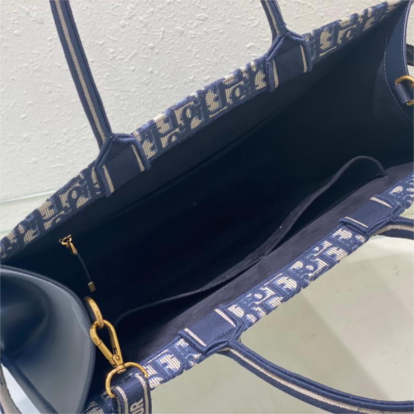 Dior-Oblique Printed Embroidered Large Tote Bag