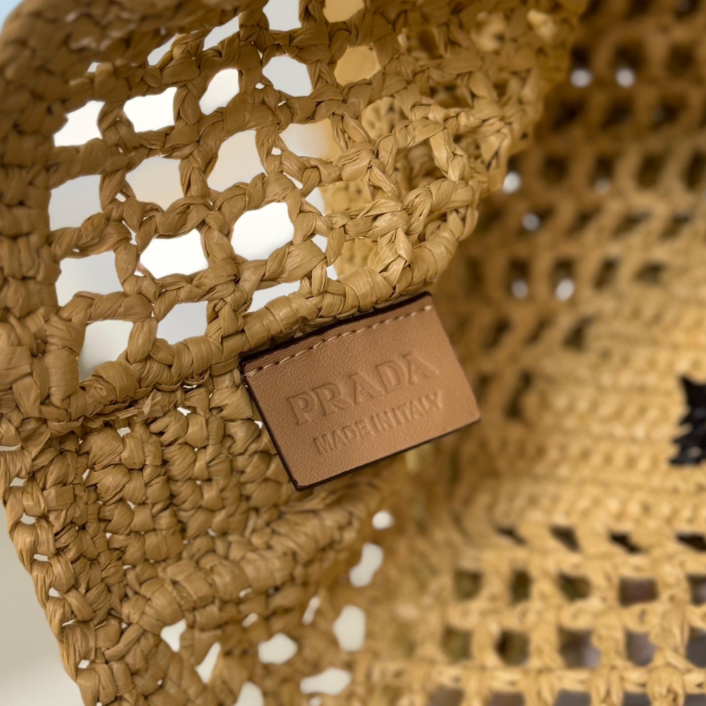 Prada-Coconut fiber tote beach bag