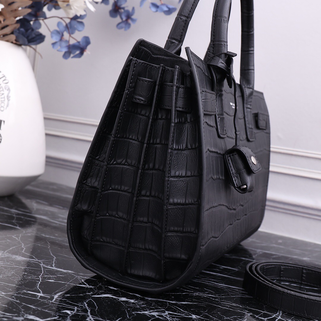 YSL-Crocodile patterned cowhide
