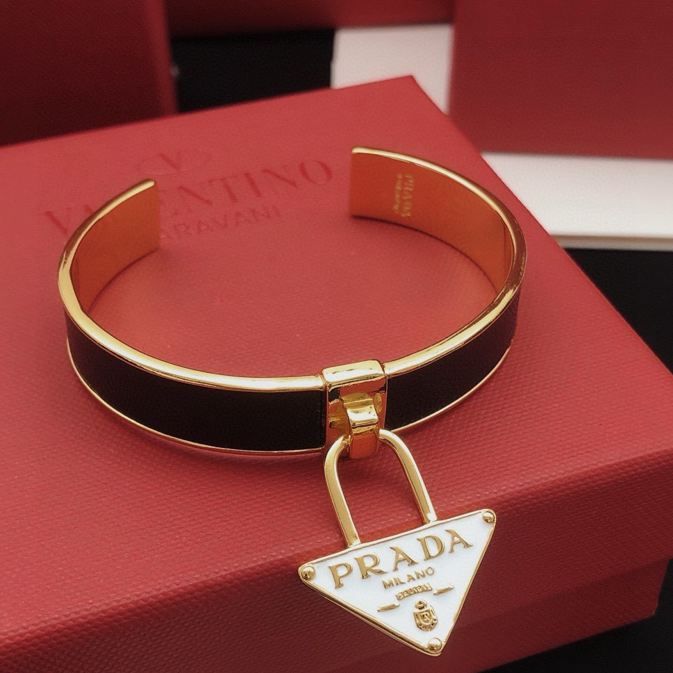 PRADA - Logo Brass Bracelet