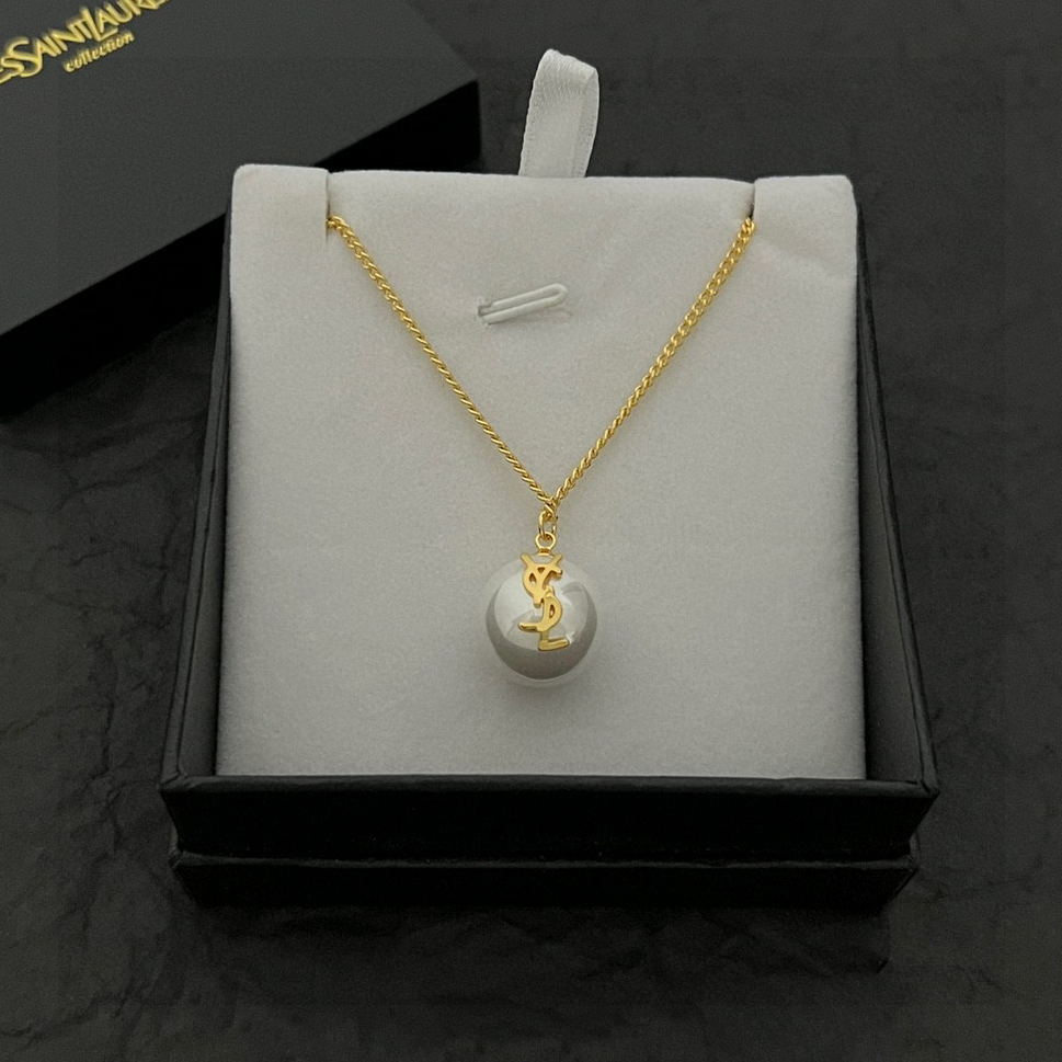 YSL – Antique Bronze Pearl Necklace