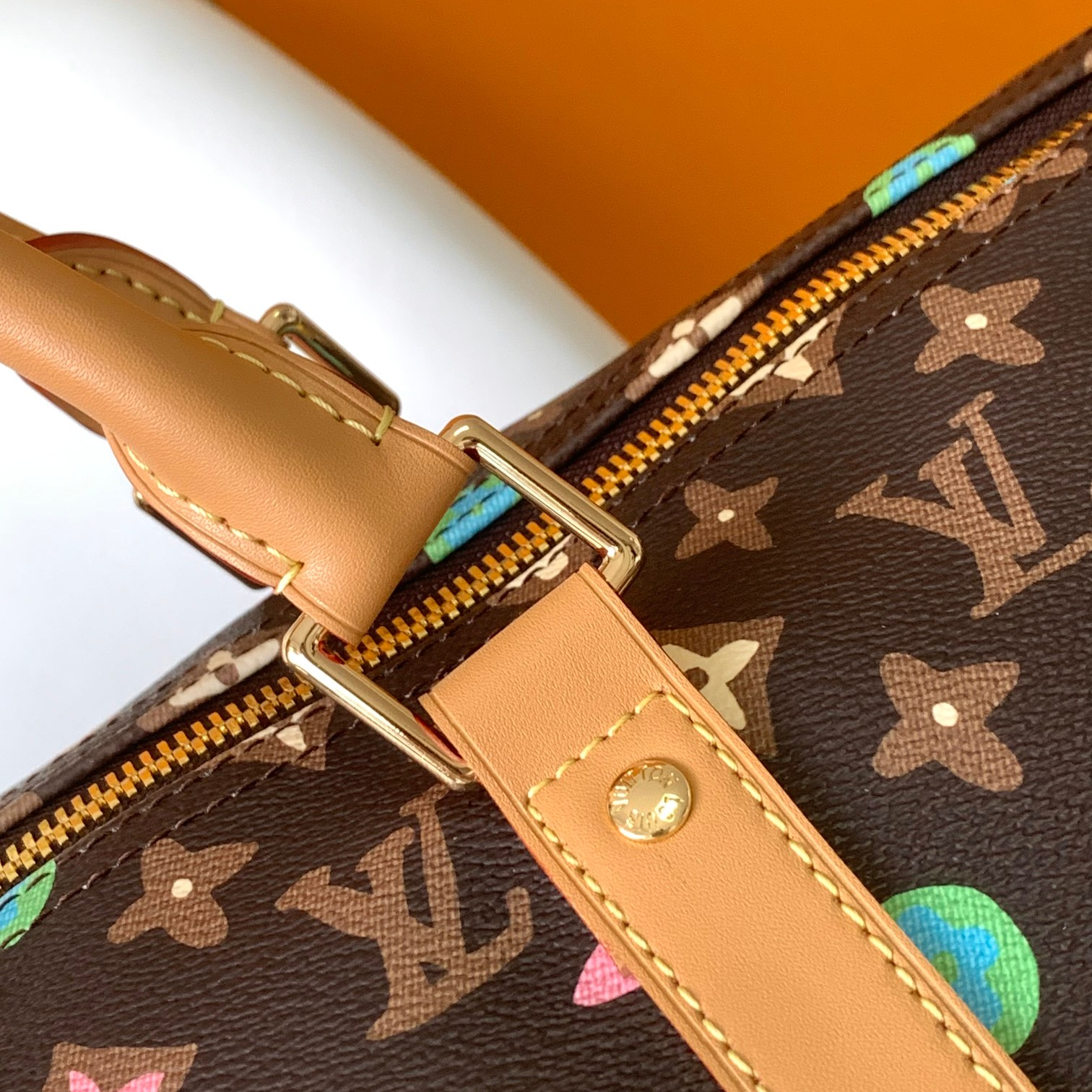 LV -Keepall 50 BROWN Leather Travel Bag