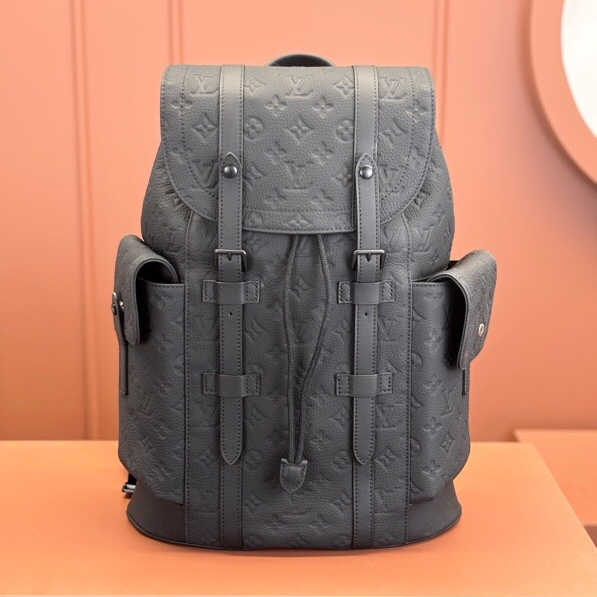 LV- CHRISTOPHER Grained Taurillon Leather Backpack
