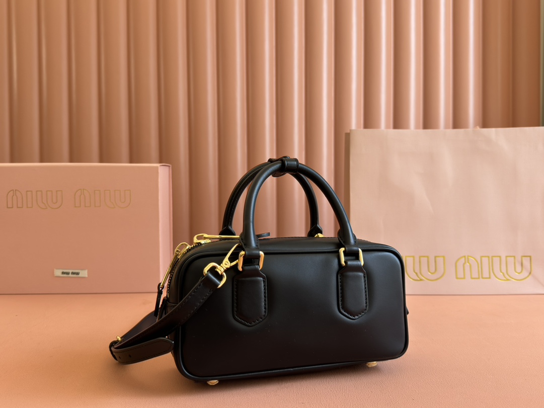 MIU MIU - Arcadie Leather Mini Shoulder Bag Black