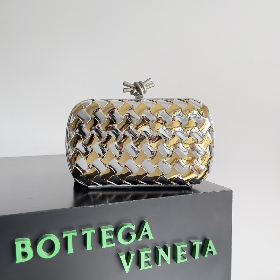BV-Metallic Color Blocking Evening Bag