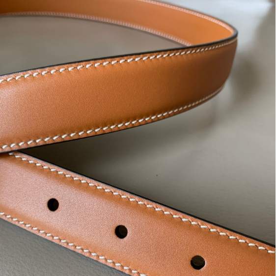 CELINE-Calf Leather Metal Buckle Belt