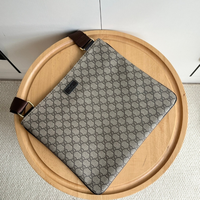 Gucci-Old Flower Canvas Crossbody Bag