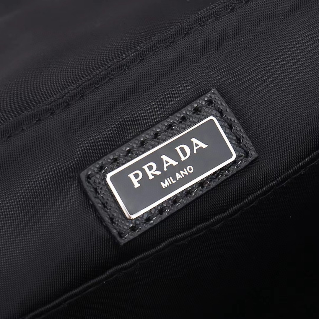Prada-Safiano leather and nylon fabric shoulder bag