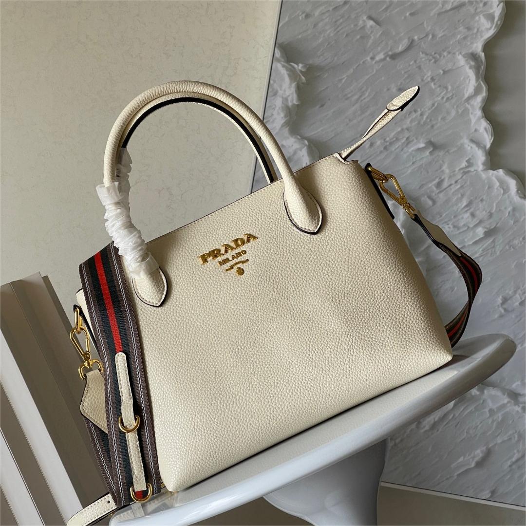 Prada-Calfskin leather double handle