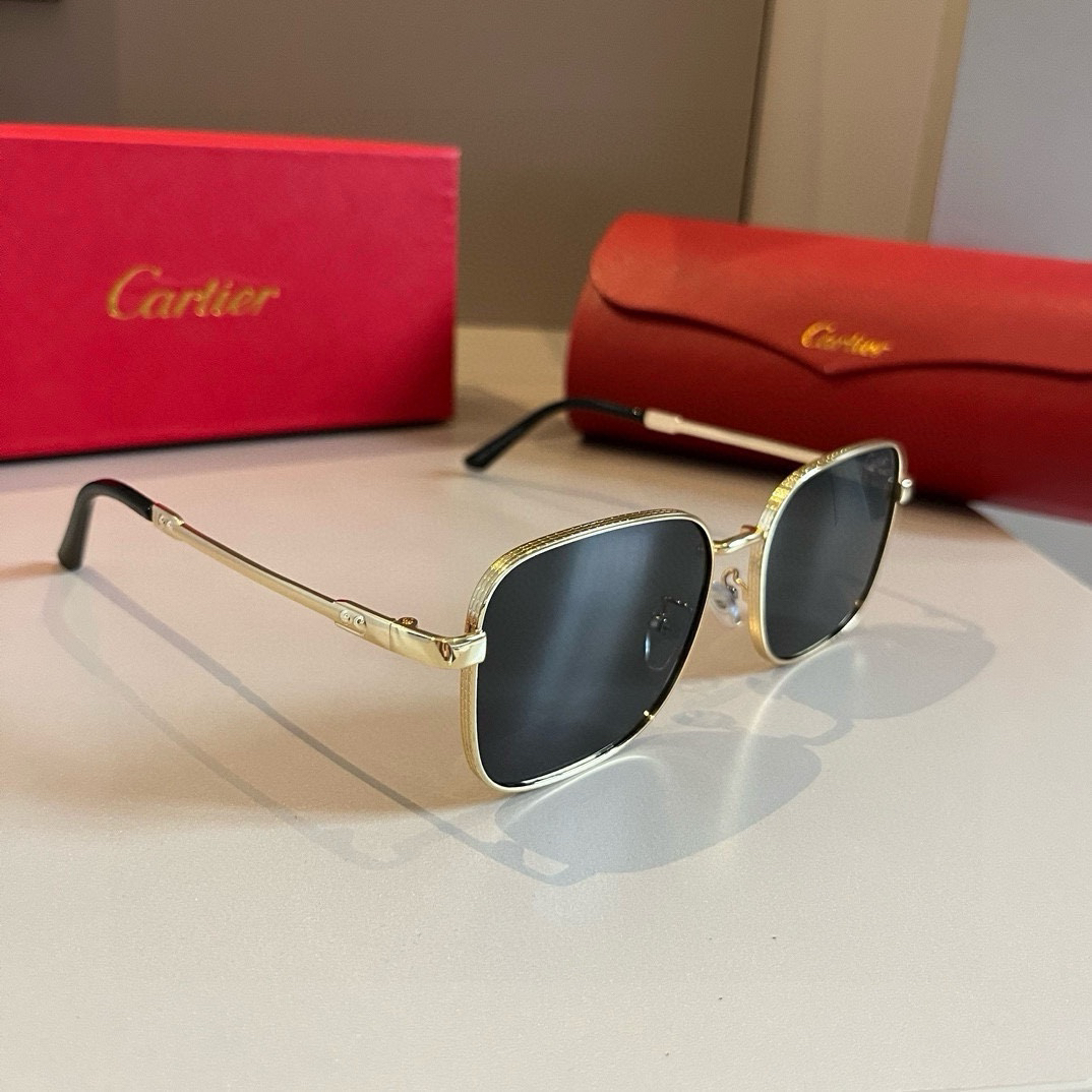 Cartier-round metal sunglasses