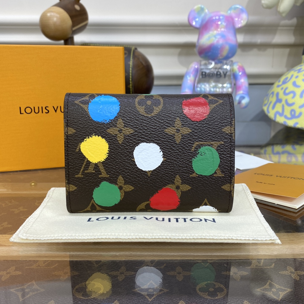 LV-Vuitton Sarah Monogram Full Print Polka Dot Wallet