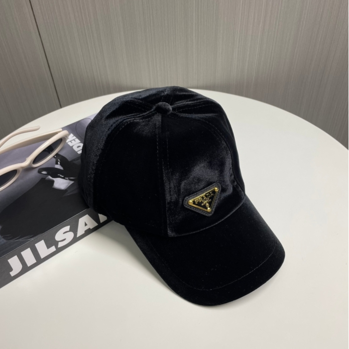 Prada-Velvet Baseball Cap