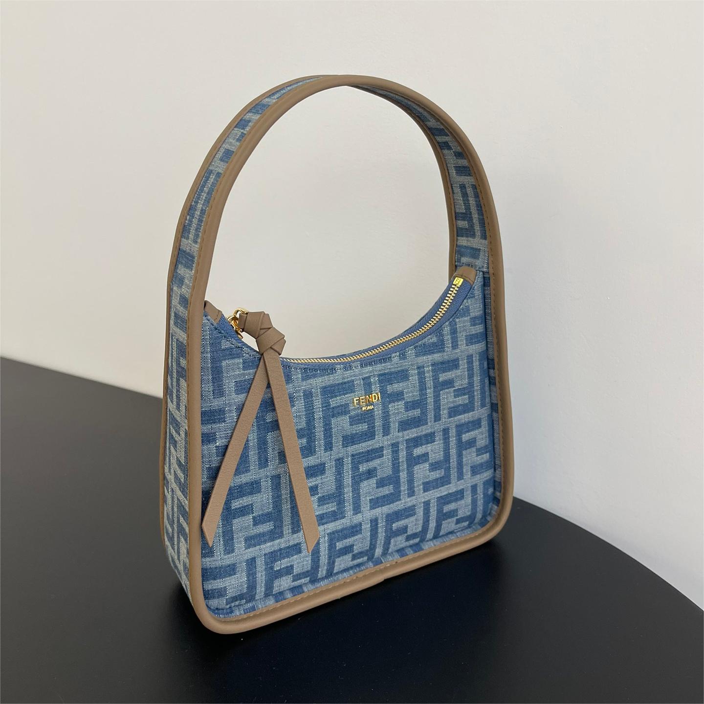 Fendi-Denim Mini Hobo Bag