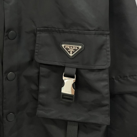 PRAD-Black Button Loose Detachable Long-sleeved Shirt