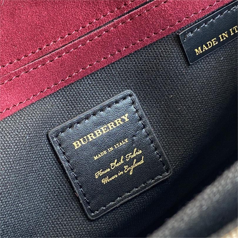 Burberry-Grain leather patchwork house grid diagonal backpack