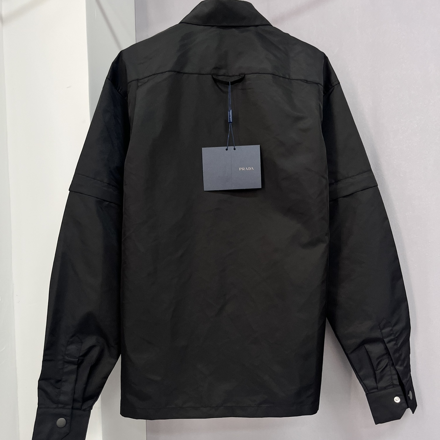 PRAD-Black Button Loose Detachable Long-sleeved Shirt