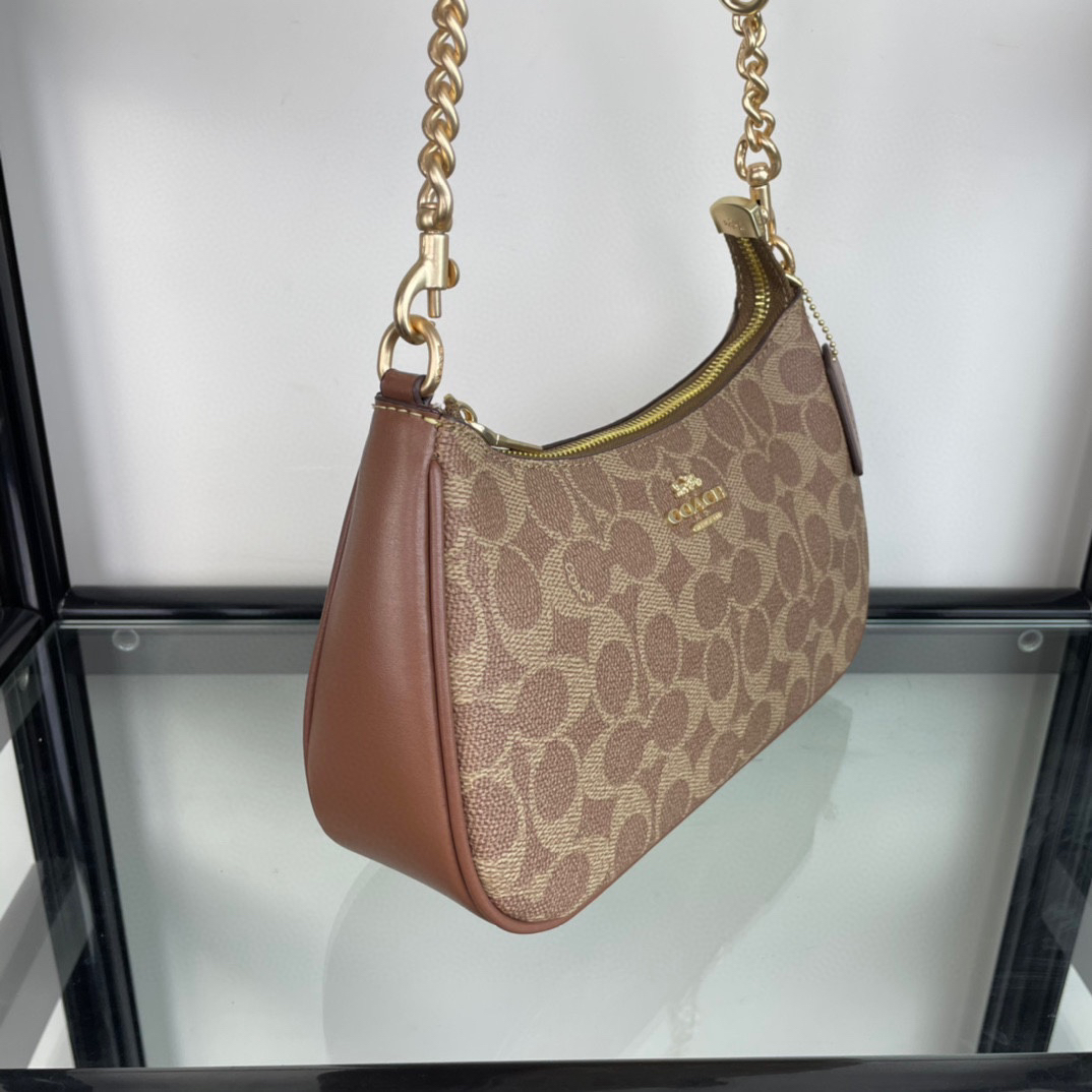 Coach-Teri Shoulder Bag Brown One Size