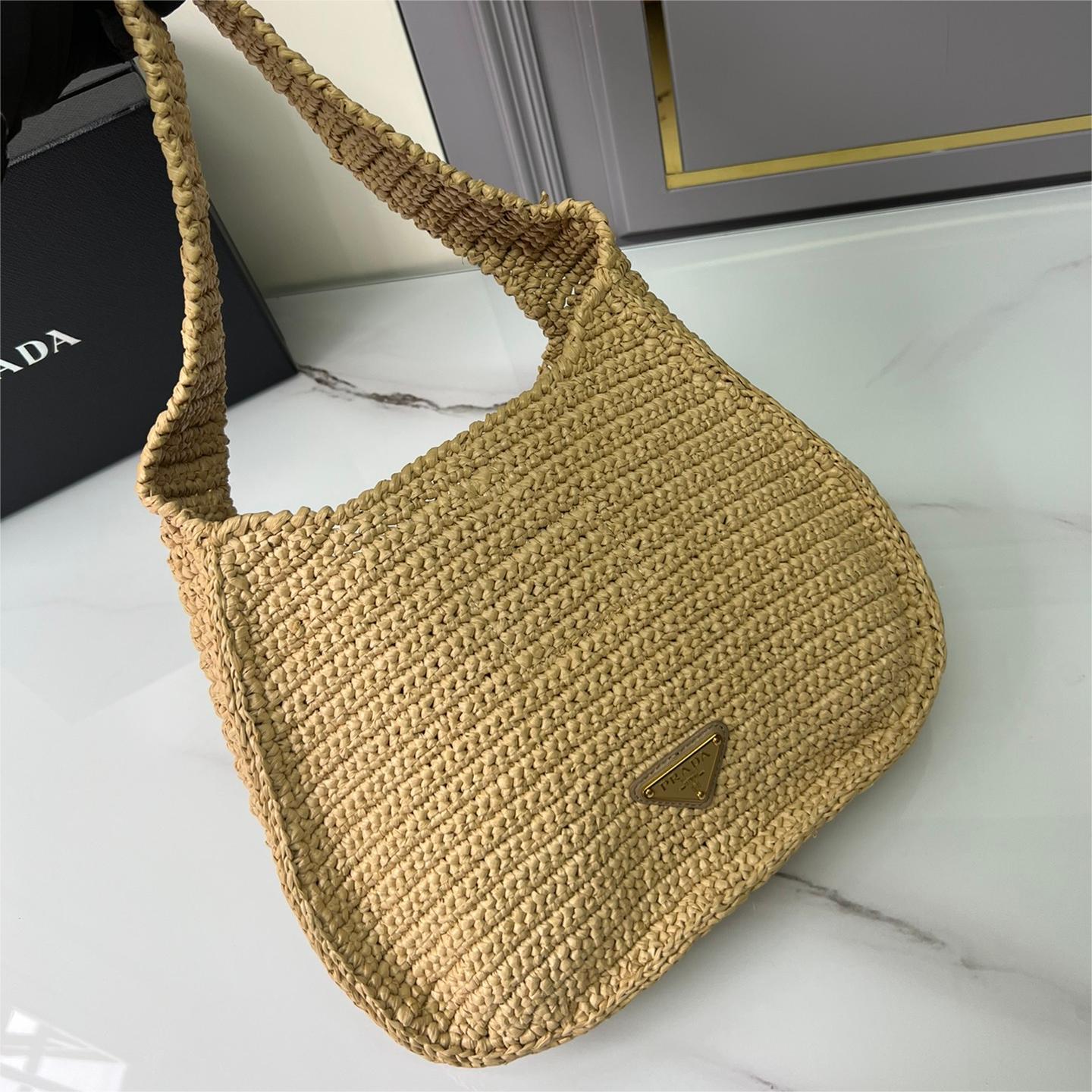 Prada-Straw shoulder bag