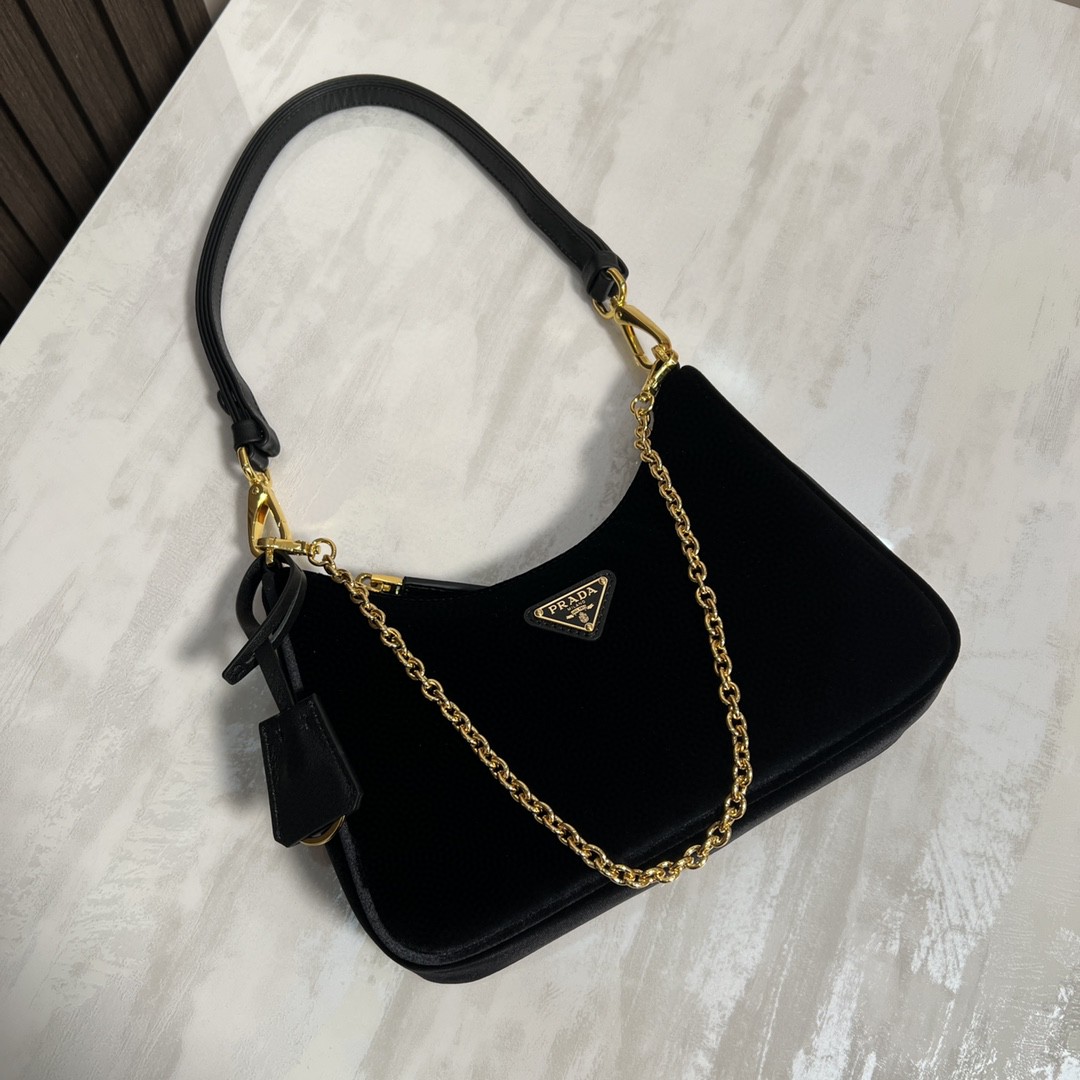 Prada-Velvet Hobo Handheld Underarm Bag Crossbody Bag