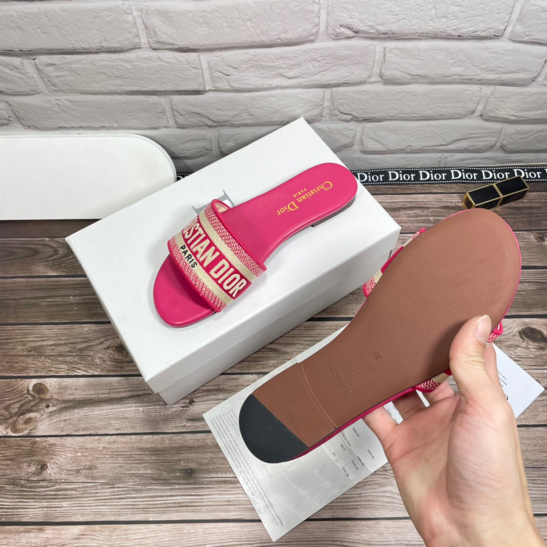 Dior-Embroidered flat sandals