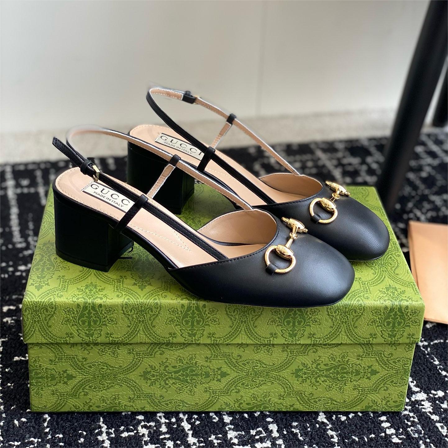 Gucci-New Horseneck Buckle back empty sandals