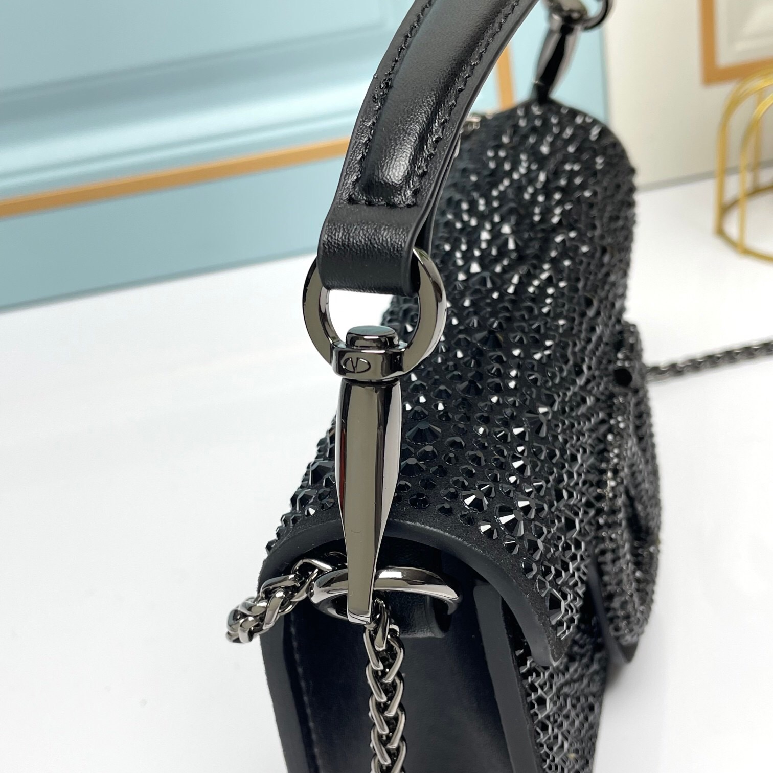 Valentino-Mini locò Crystal Decorative Handbag