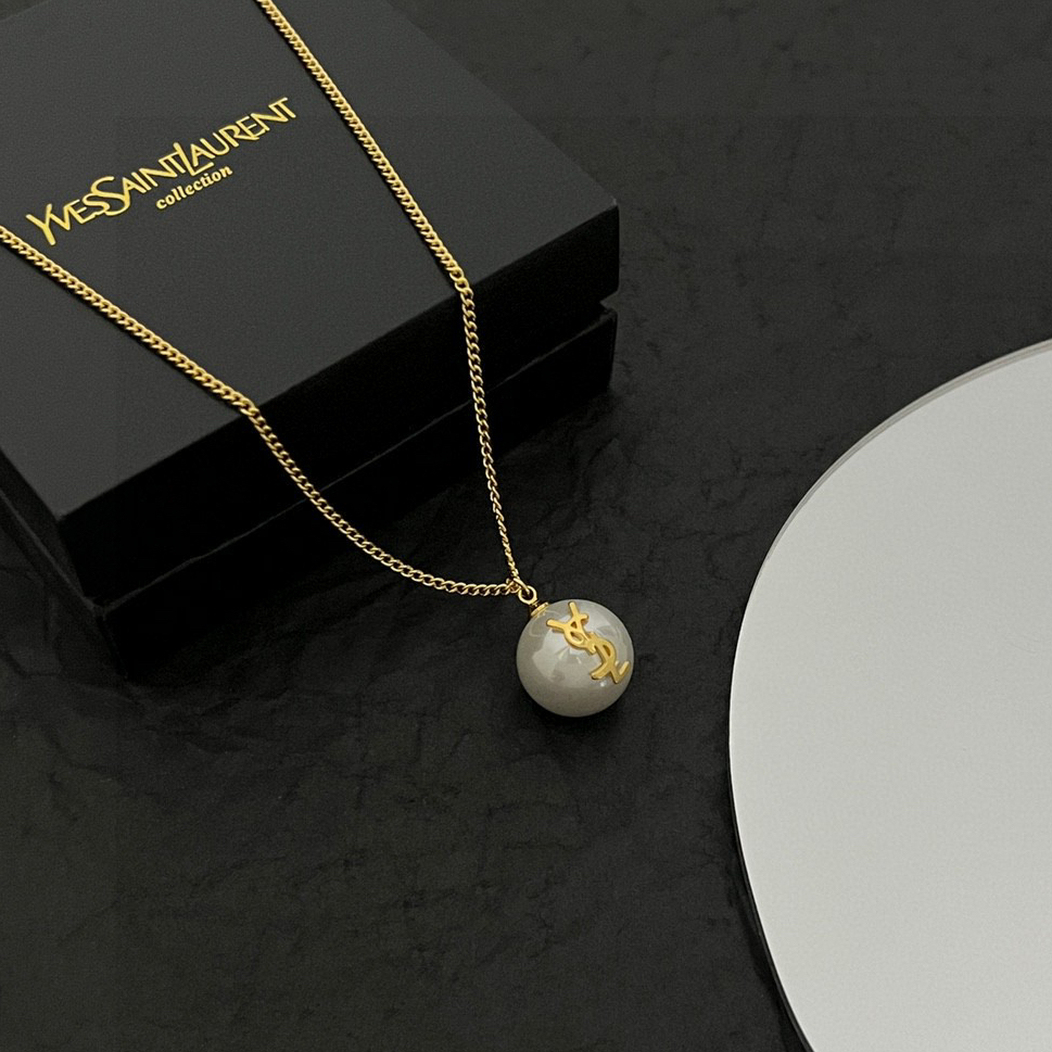 YSL – Antique Bronze Pearl Necklace