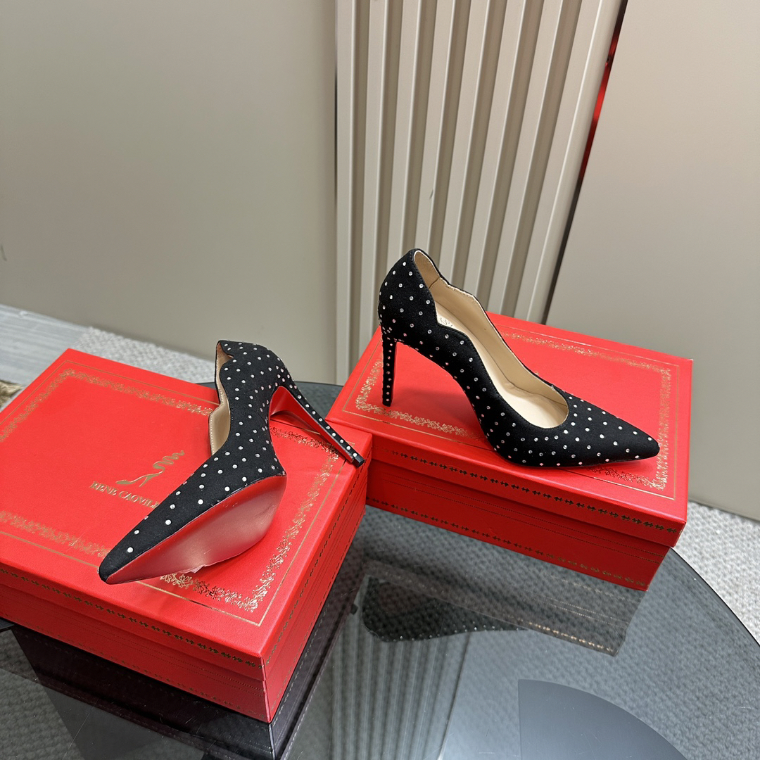 Christian Louboutin-Diamond crystal high heels