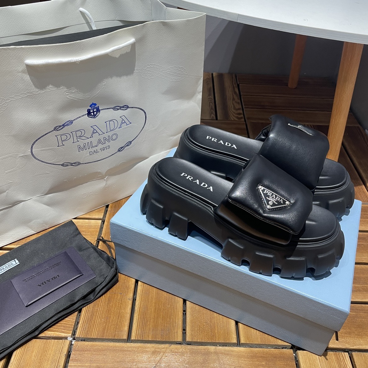 Prada-Sponge cake thick soled shoes