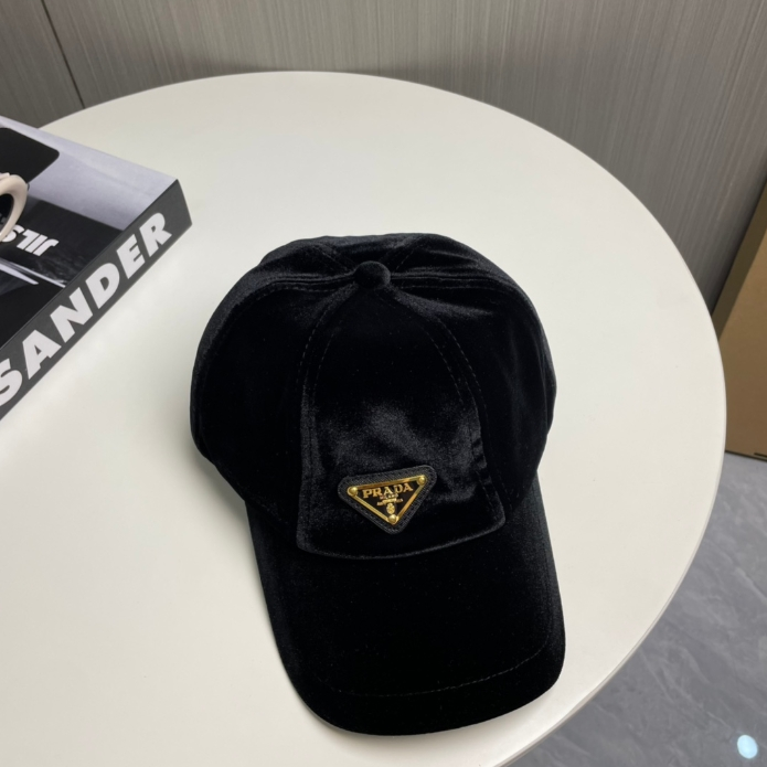 Prada-Velvet Baseball Cap