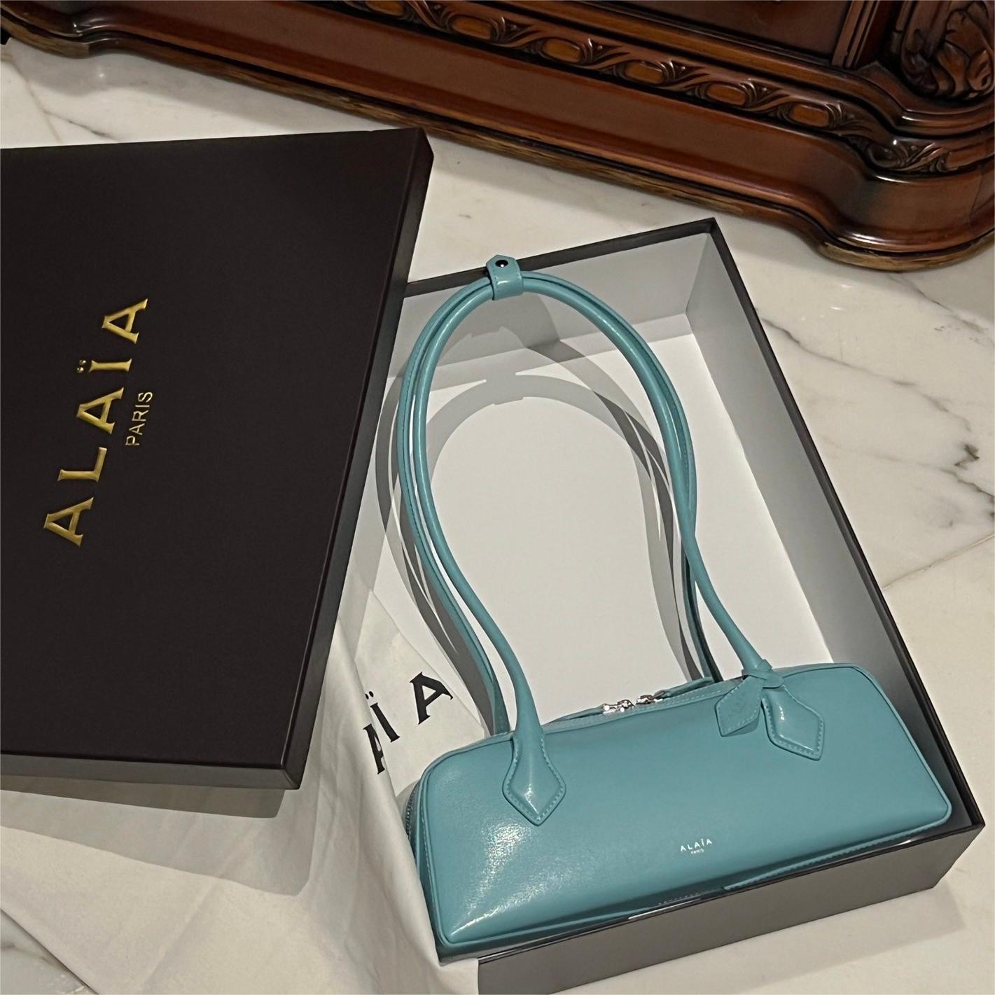Alaia-LE TECKEL SMALL BAG IN GOATSKIN Blue